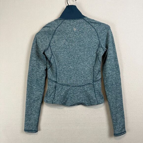 LULULEMON Always Alert 1/2 Zip Rulu Cropped Pullover Size 2 Long Sleeve Blue - Picture 3 of 9
